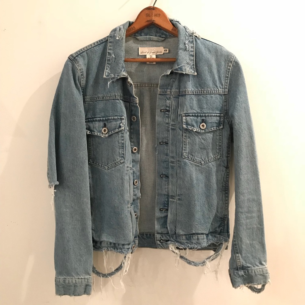 H&M Denim Jacket Distressed
